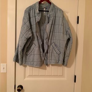 Free People Dolman Blue Quilted Jacket